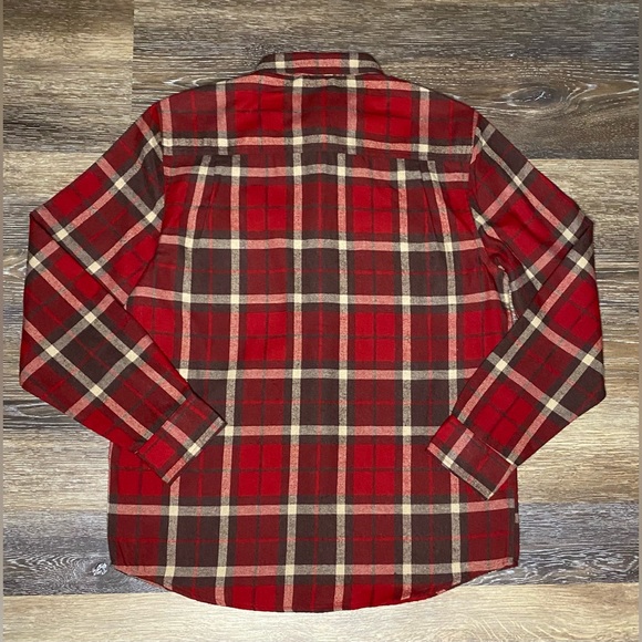 NWOT COLEMAN MENS LONG SLEEVE FLANNEL SHIRT SIZE MEDIUM IN RED/BROWN - Picture 2 of 6